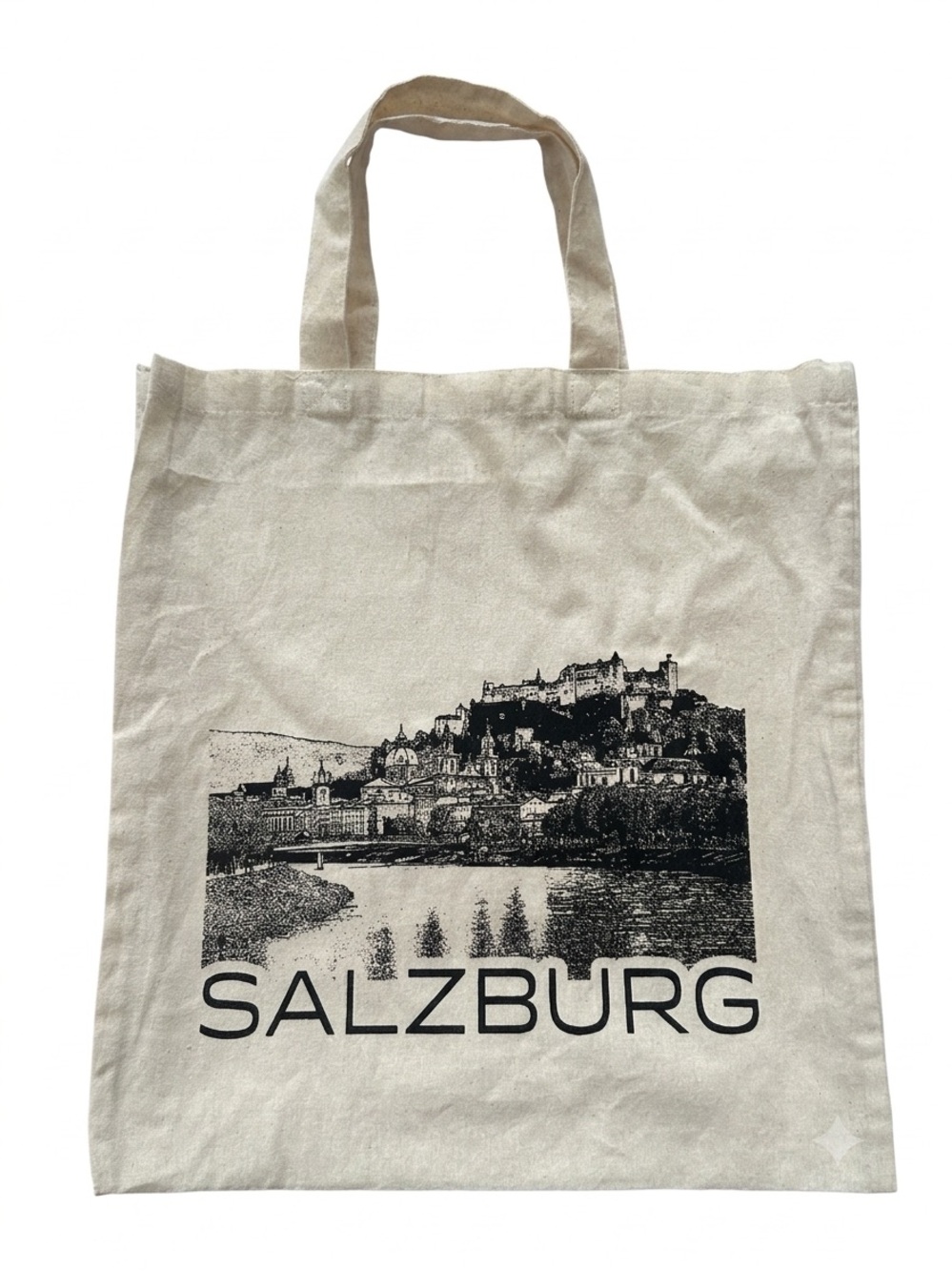Salzburg Austria Cotton Tote Bag Graphic Souvenir Travel NWOT
